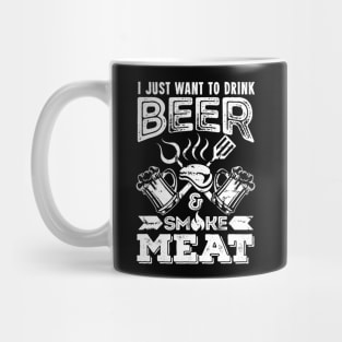 Mens I just want to drink Beer  smoke Meat tasting gift Mug